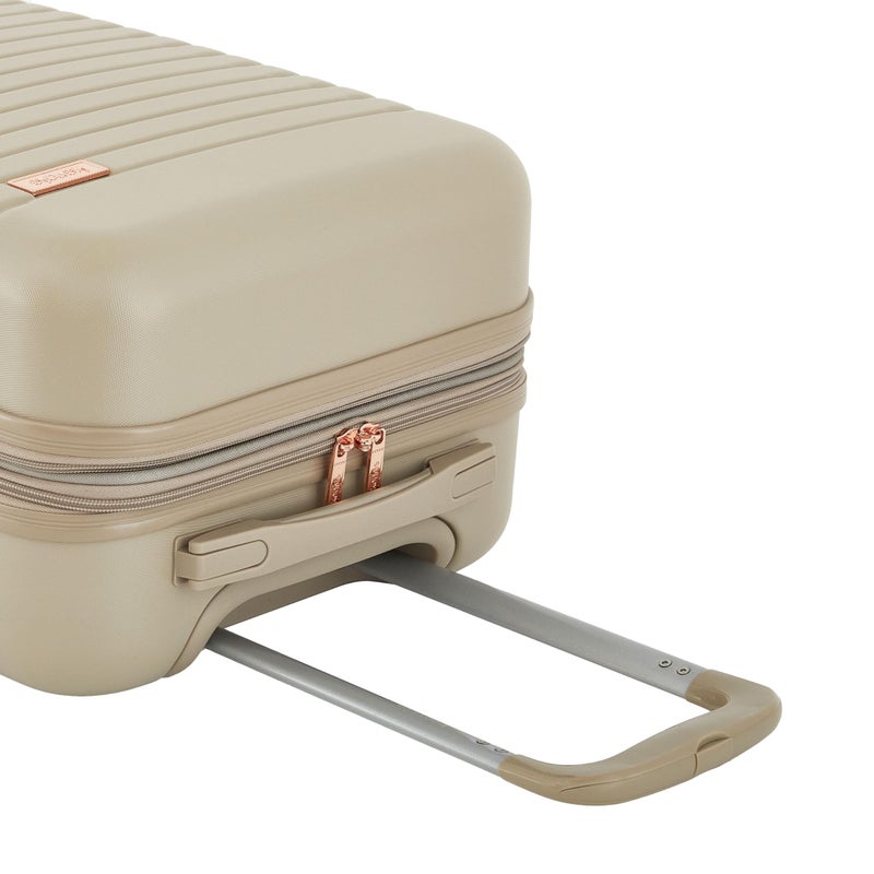 kensie 22" Graceful Hardside Carry-On Luggage, Light Taupe - Image 2