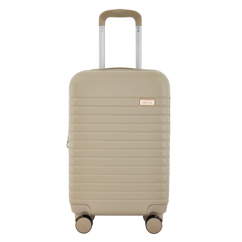 kensie 22" Graceful Hardside Carry-On Luggage, Light Taupe - Image 1