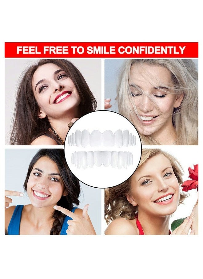 EELHOE Teeth Veneers Anti-true Braces Snap On Smile Teeth Whitening Denture Teeth Comfortable Veneer Cover Teeth Dental Restoration Kit Temporary Denture Mold  - Image 4