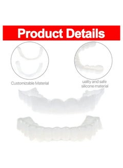 EELHOE Teeth Veneers Anti-true Braces Snap On Smile Teeth Whitening Denture Teeth Comfortable Veneer Cover Teeth Dental Restoration Kit Temporary Denture Mold  - Image 3