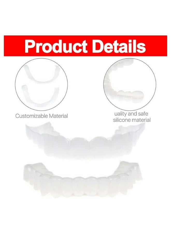 EELHOE Teeth Veneers Anti-true Braces Snap On Smile Teeth Whitening Denture Teeth Comfortable Veneer Cover Teeth Dental Restoration Kit Temporary Denture Mold  - Image 3