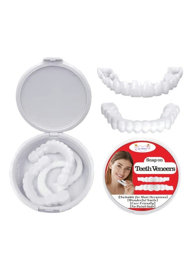 EELHOE Teeth Veneers Anti-true Braces Snap On Smile Teeth Whitening Denture Teeth Comfortable Veneer Cover Teeth Dental Restoration Kit Temporary Denture Mold  - Image 1