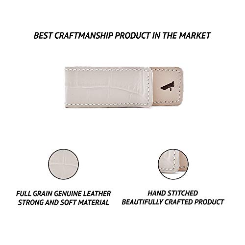 Adamis Minimalist Slim Leather Money Clip Wallet and Credit Card Holder for Men and Women Slim Design Front Pocket, 7 cm, W336 Beige - Image 2