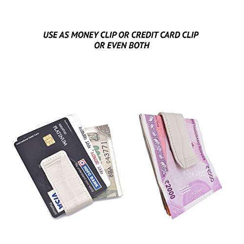 Adamis Minimalist Slim Leather Money Clip Wallet and Credit Card Holder for Men and Women Slim Design Front Pocket, 7 cm, W336 Beige - Image 4