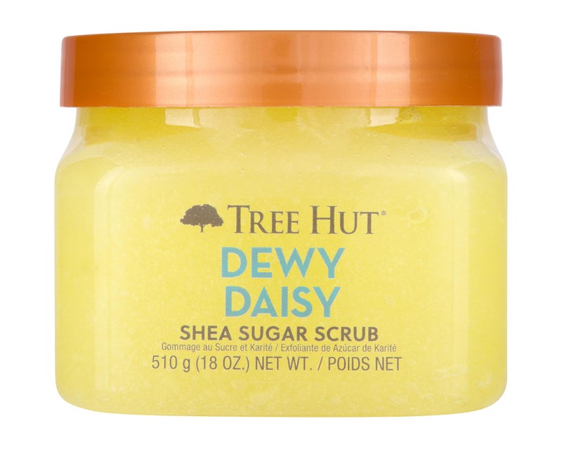 Tree Hut Dewy Daisy Shea Sugar Scrub, Exfoliating, Hydrating & Moisturizing Body Scrub with Shea Butter & Nourishing Essential Oils, Smooth & Soften Skin, 18 oz - Image 1