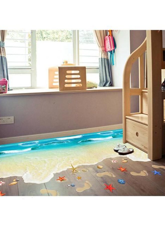 اليشمك ملصق جداري وأرضي 2 في 1 يمثل شاطئ متعدد الألوان 90 x 60سم - Image 4