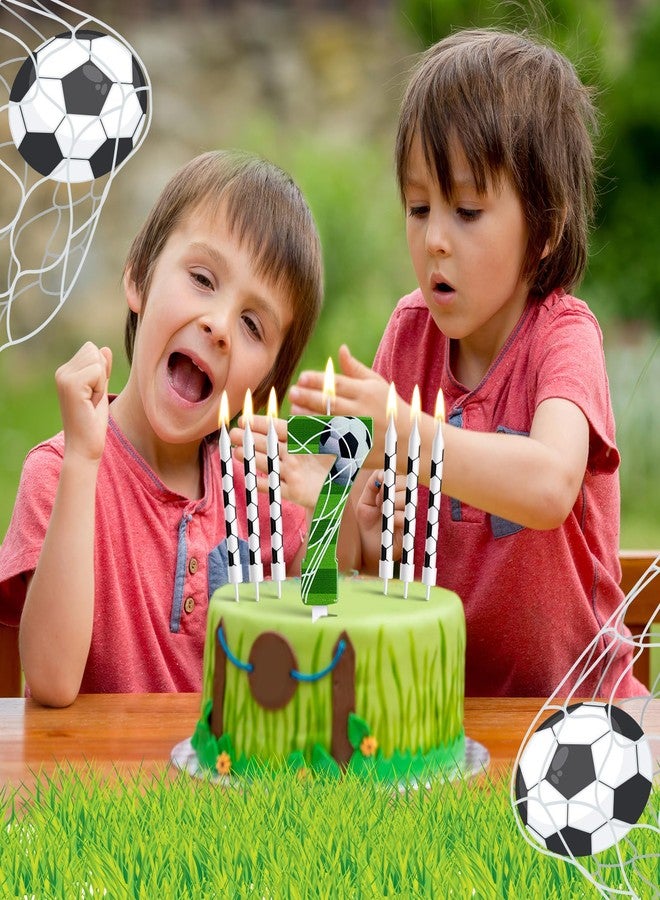 Photect 11 Pcs Soccer Birthday Candles Number Candle Cake Topper Decor Soccer Themed Birthday Cake Decorations for Boys Girls Kids Party Supplies Decor (Number 7) - Image 3