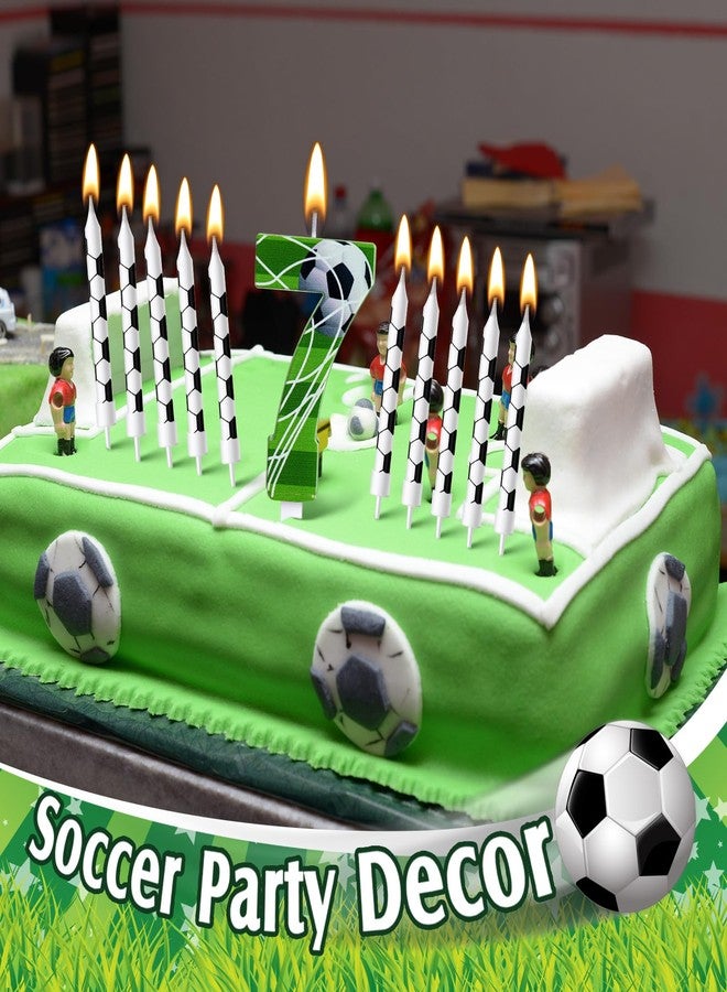 Photect 11 Pcs Soccer Birthday Candles Number Candle Cake Topper Decor Soccer Themed Birthday Cake Decorations for Boys Girls Kids Party Supplies Decor (Number 7) - Image 4