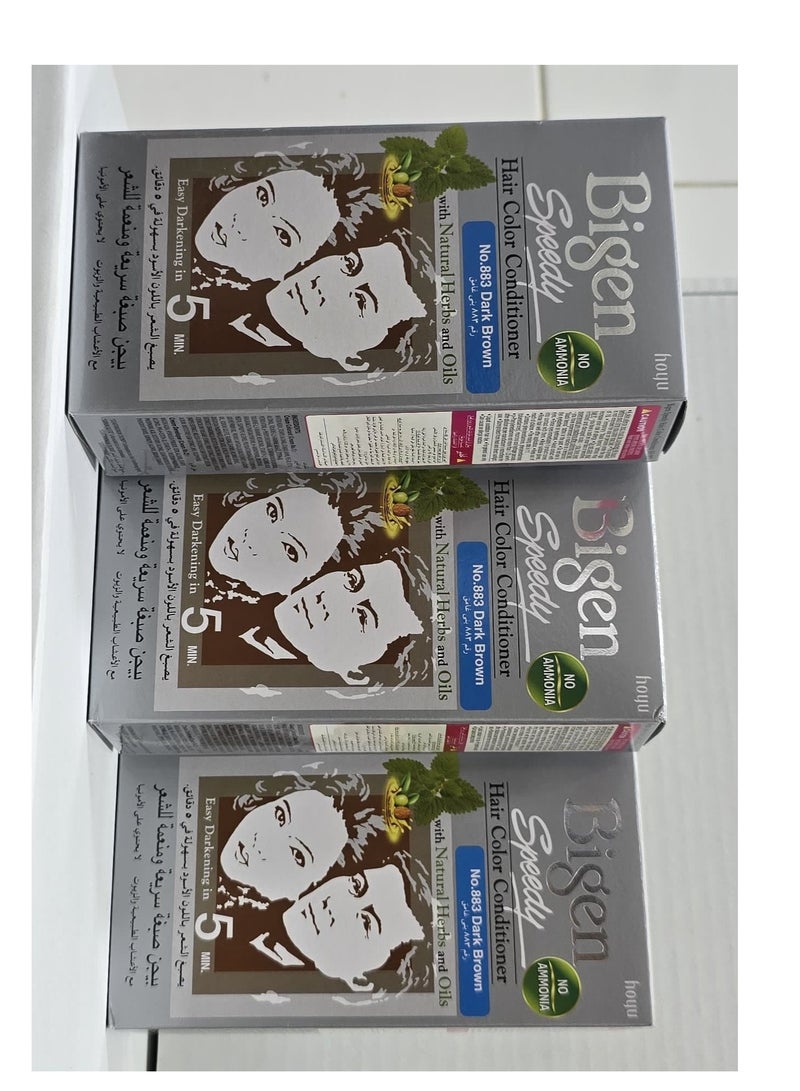 بايجن صبغة شعر بيجين سبيدي، 40 جم + 40 جم - بني غامق 883 - Image 1