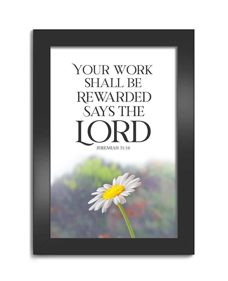 Elben Creatives Your Work Shall Be Rewarded Jeremiah 3116 Bible Verse Photo Frame Home Dcor - Image 1