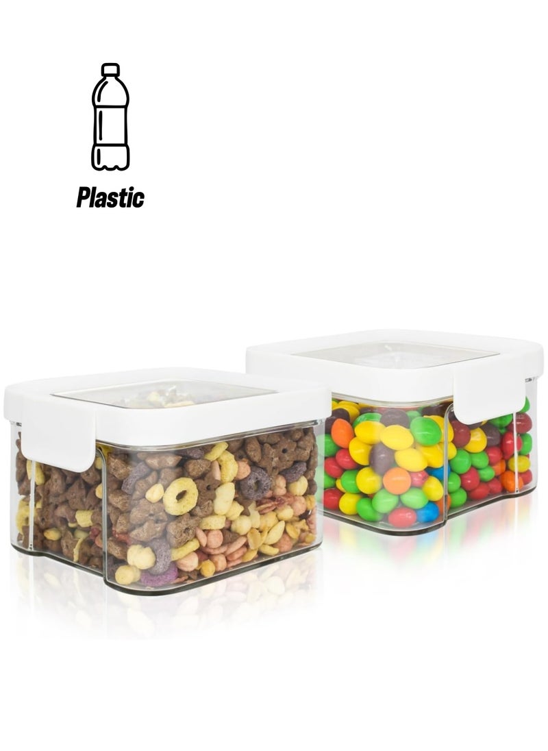 Excefore Airtight Food Storage Containers, 2 Pac 460ml/15oz Thick Plastic Containers with Lids, Subpackage Fresh-keeping Box, BPA-Free & Stackable for Kitchen Pantry Storage Snack, Cookies, Sugar  - Image 1