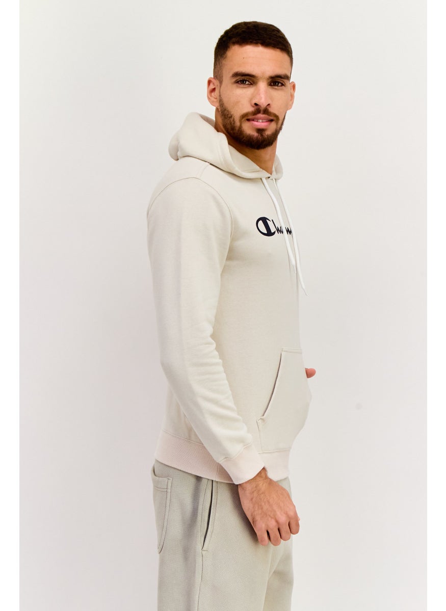 Champion Men Sportswear Fit Long Sleeves Outdoor Hoodies, Beige  - Image 2