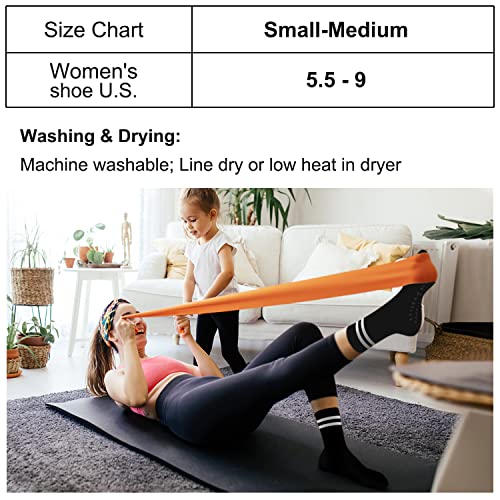 BLONGW Pilates Socks with Grips for Women, Non-Slip Yoga Athletic Socks for Barre Ballet Barefoot Workout Hospital, 4 Pairs,S-M - Image 5