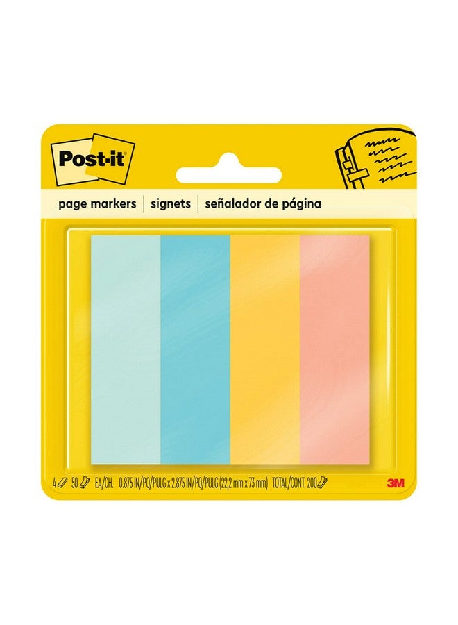Post-it Page Markers Assorted Colors 1 In X 3 In 50 Sheets/Pad 4 Pads/Pack (6714Af) - Image 1