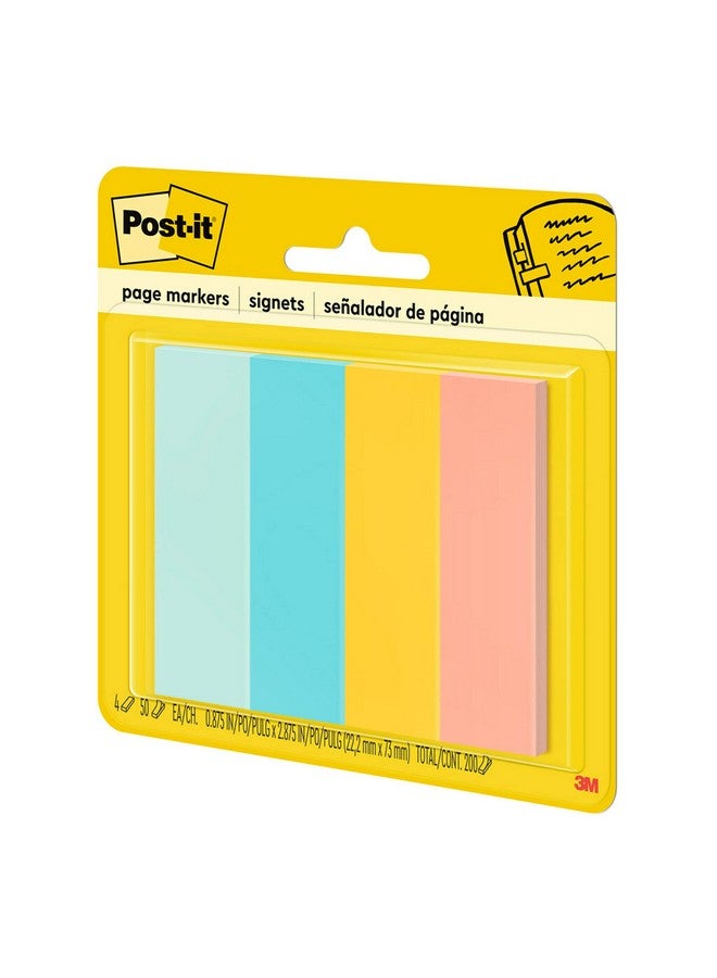 Post-it Page Markers Assorted Colors 1 In X 3 In 50 Sheets/Pad 4 Pads/Pack (6714Af) - Image 2