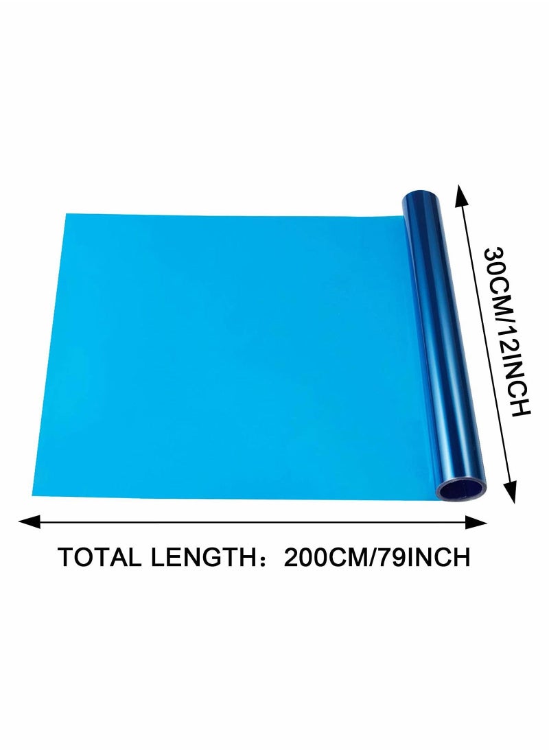 واي آند دي 11.8''x70.8'' Navy Blue Vinyl Film Self Adhesive Auto Car Tint for Headlight Taillight Fog Light  - Image 5