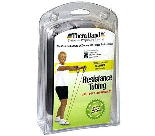 Theraband Professional Resistance Tubing With Soft Grip Handles, yellow - Image 2