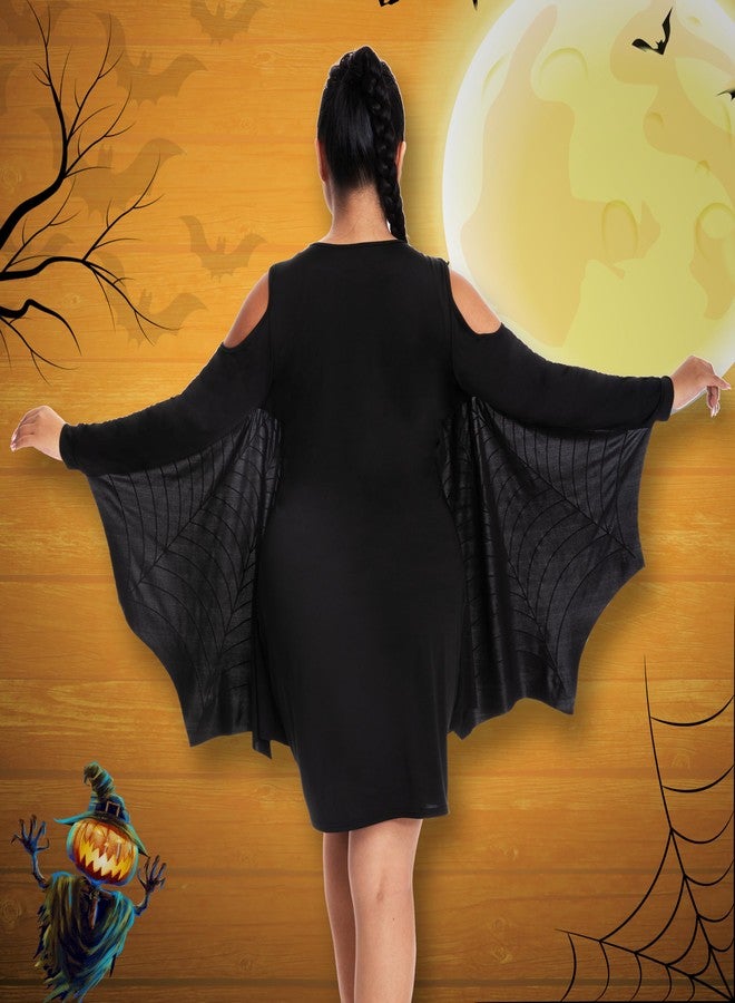 Fairycece Plus Size Halloween Costumes for Women 12-30 Spider Hippie 60s 70s Costume, Spider, 12-14 - Image 2