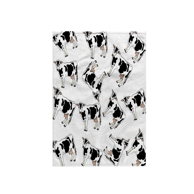 3D Rose Print of Cartoon Cow Toss Pattern Hand Towel 15 x 22