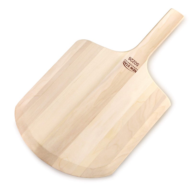New Star Foodservice 50226 Restaurant-Grade Wooden Pizza Peel, 14" L x 12" W Plate, with 8" L Wooden Handle, 22" Overall Length - Image 3