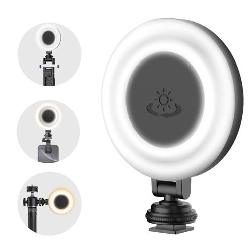 Mobilife Selfie Ring Light for Tripod/Phone/Laptop LED Video Lamp with Clip Rechargeable 3 Color Dimmable Portable for Selfie Zoom Meeting Photography Vlogging - Image 1