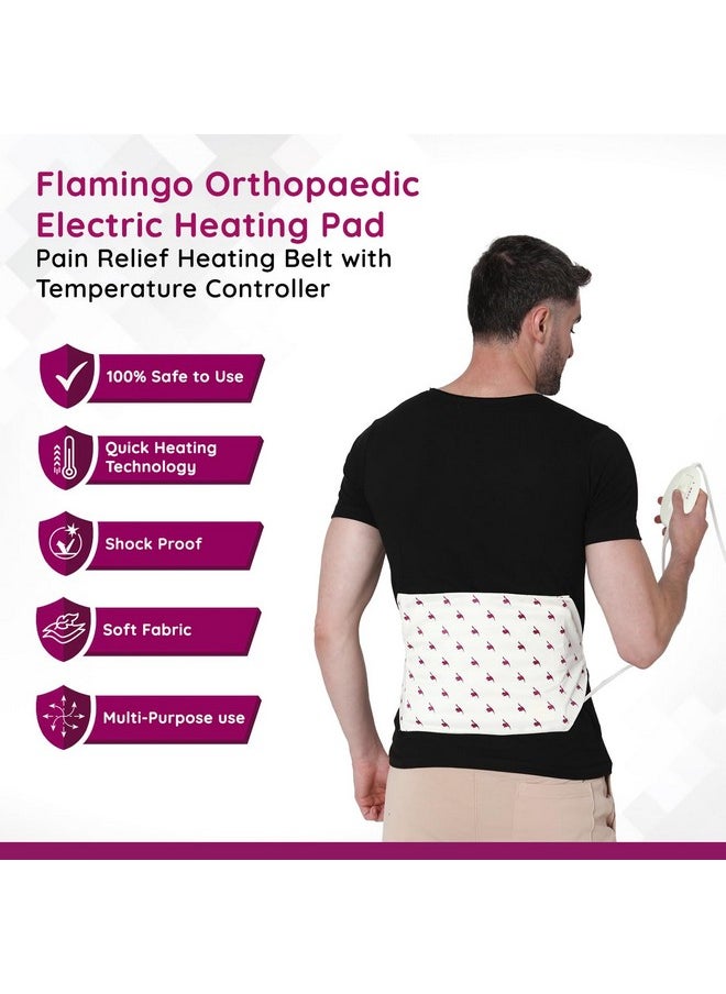 FLAMINGO - Orthopaedic Electric Heating Pad | Heat Belt With Temperature Controller | Pain Relief Heating Belt For Lower Back, Knee, Shoulder, Cramps, And Neck | Heat Pad Back Pain Relief | Regular - Image 1