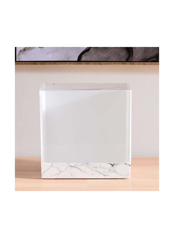 Home Box Marble Medium Cosmetic Storage Organizer with Cover 23.9 x 23.5 x 14.4 cm  - Image 2