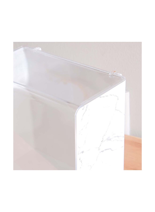 Home Box Marble Medium Cosmetic Storage Organizer with Cover 23.9 x 23.5 x 14.4 cm  - Image 3