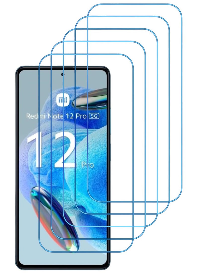 ACLIX 5 Pieces Antistatic ESD Dustproof Premium Quality High Definition Clear Tempered Glass Screen Protector Designed For Xiaomi Redmi Note 12  Pro - Image 1