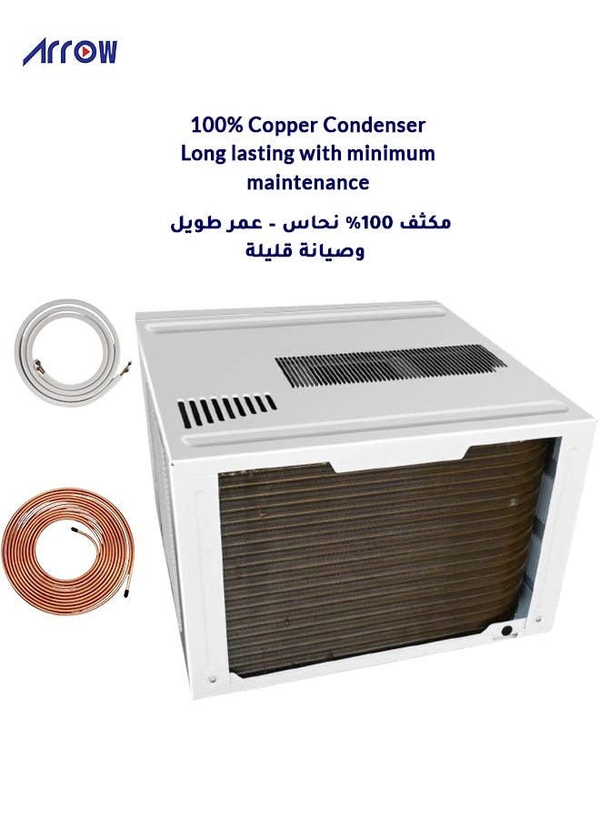 Arrow Window Air Conditioner, Mechanical Controls, 100% Copper, Golden Fin , Back Grill Protection, Motor Speed  1000 RPM, White Color with 7 years compressor warranty |RO-18WCHC - Image 4