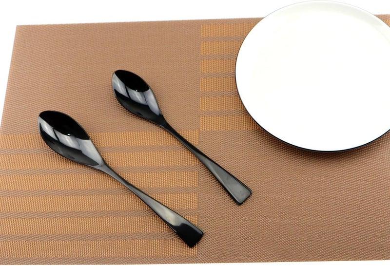 Uniturcky Mirror Polishing Black 1810 Stainless Steel 20Piece Flatware Silverware Set Service for 4 Stainless Steel Cutlery Include Knife Fork Spoon Dishwasher Safe - Image 4