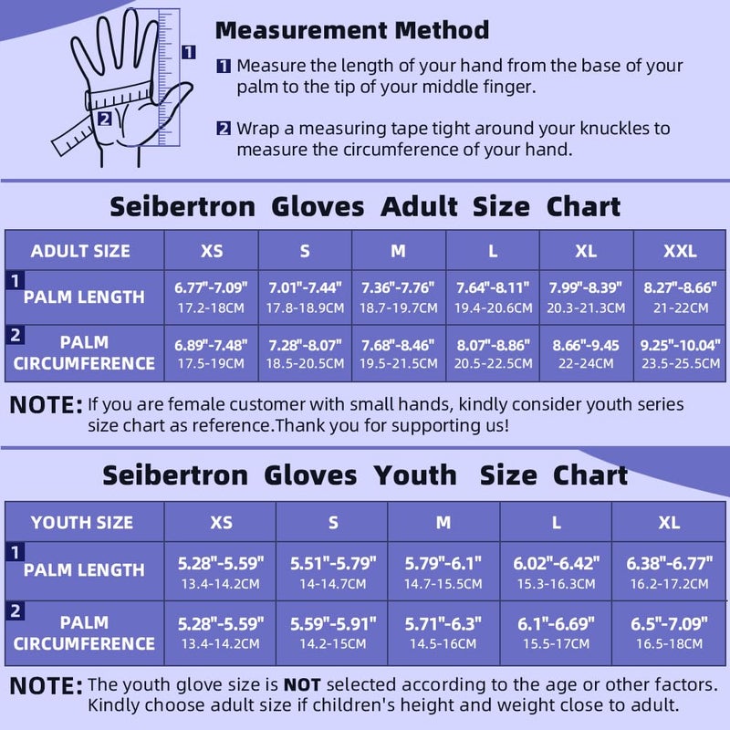 Seibertron B-A-R PRO 2.0 Signature Baseball/Softball Batting Gloves Super Grip Finger Fit for Adult Black XL - Image 2