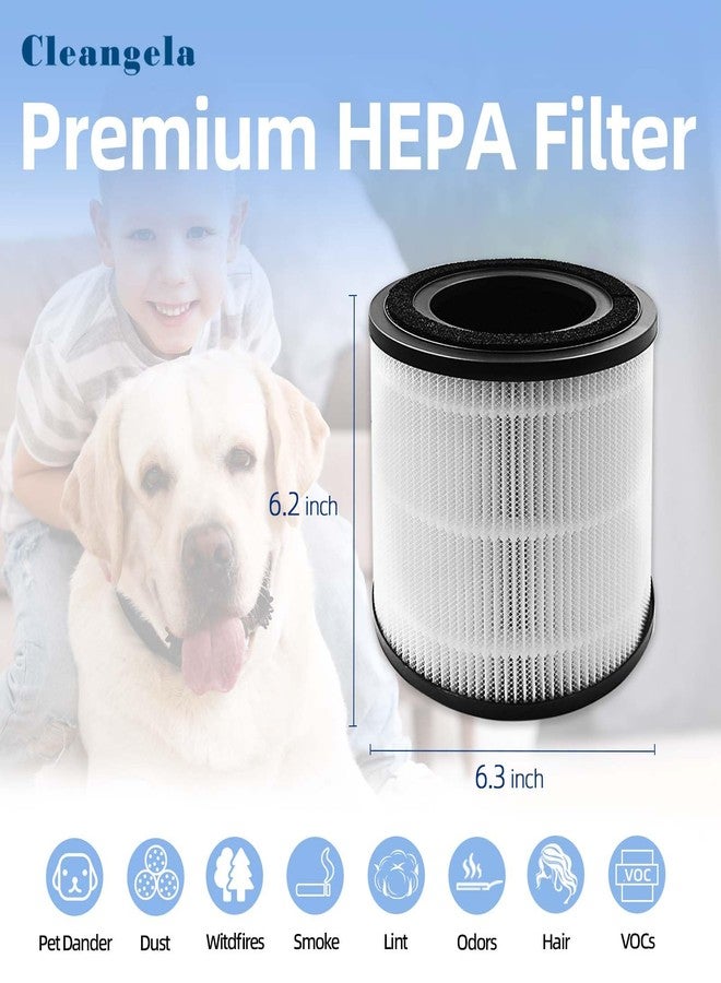 Cleangela 3139A Filter Replacement Compatible with BISSELL MYair Pro Air Purifier 2-Pack 3139B Air Purifier Replacement Filter Part Number 3069 3-in-1 Replacement Filters - Image 2