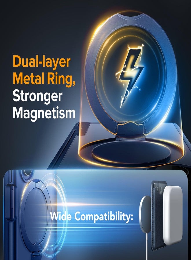 موبوسي حامل حلقي دوار من موبوسي لجراب Z Fold 7 مع واقي شاشة للخصوصية، متوافق مع ماج سيف، حماية من الدرجة العسكرية بارتفاع 18 قدمًا، جراب مغناطيسي نحيف مقاوم للصدمات لهاتف سامسونج جالاكسي Z Fold7، أزرق - Image 4