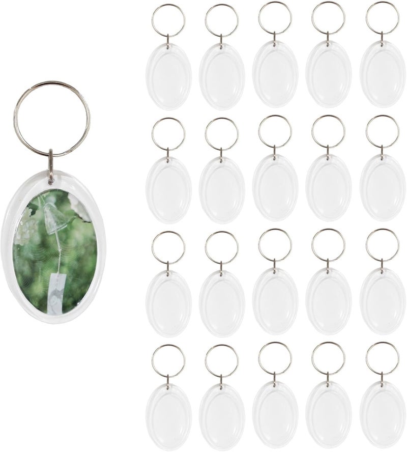 BetterJonny 20Pcs Acrylic picture Keychain Blanks Photo Keychain Clear in Photo Keychain Acrylic Picture Frame Keyrings - Image 1