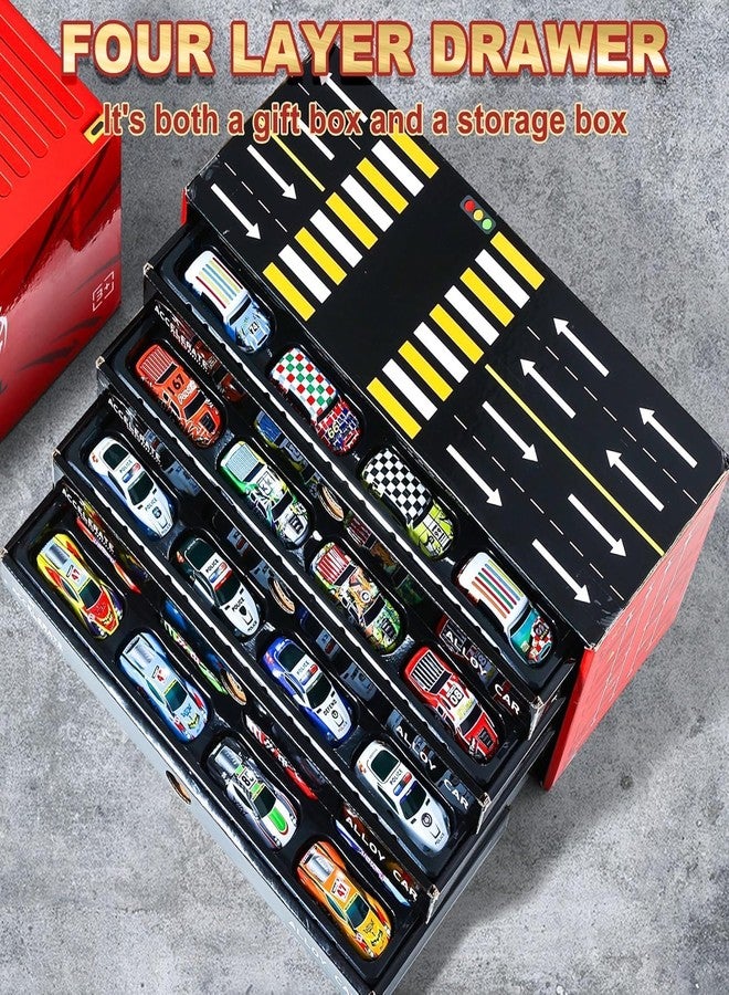 iDensic 48pcs Pull Back Cars Set with Storage Box, Racing Car Toys,Bulk Trucks Toy Vehicles Set for Kids Ages 3-8 Goodie Bag Stuffers Mini Cars Party Favors for Kids Boys & Girls (48 piece car Set) - Image 5