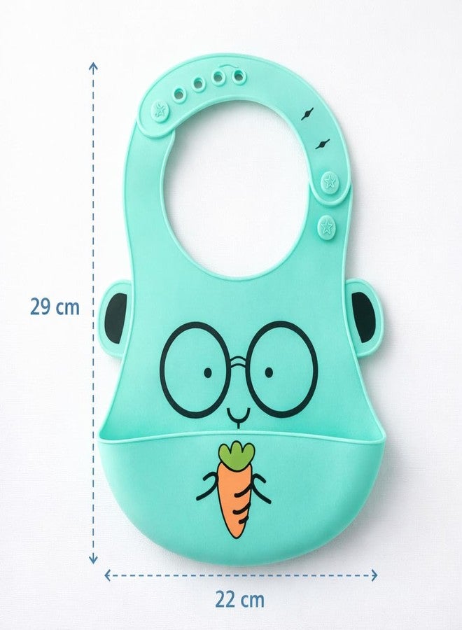 AEREX Silicone Baby Feeding Bib with Food Catcher Pocket | Waterproof & Adjustable Toddler Bib | Soft BPA-Free Washable Weaning Bib for Babies 6 Months to 4 Years (Aqua) - Image 2