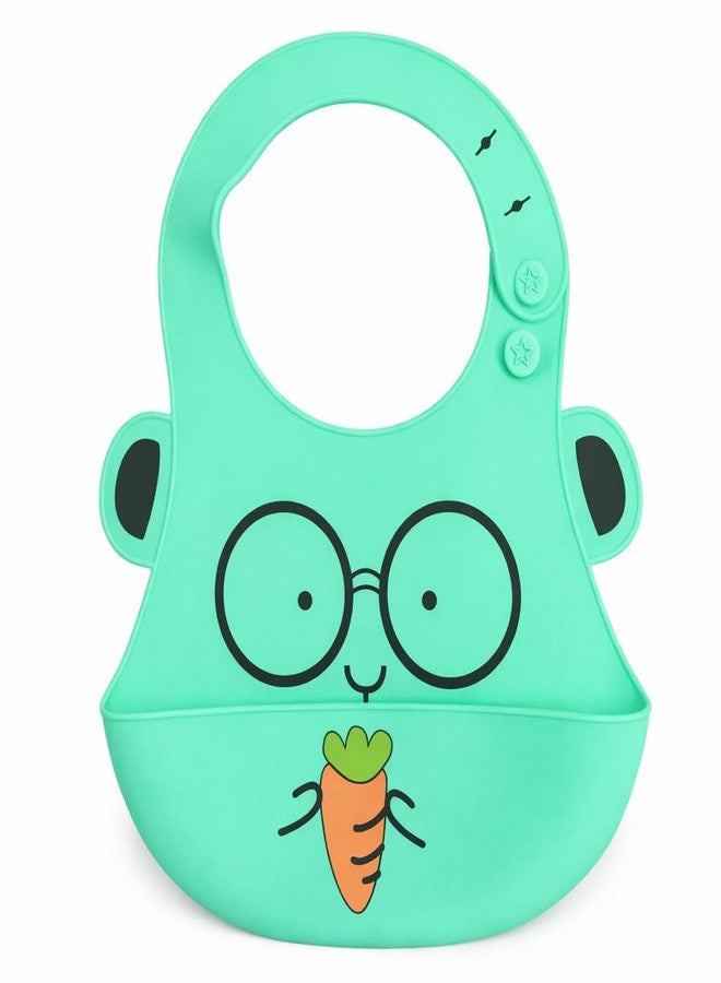 AEREX Silicone Baby Feeding Bib with Food Catcher Pocket | Waterproof & Adjustable Toddler Bib | Soft BPA-Free Washable Weaning Bib for Babies 6 Months to 4 Years (Aqua) - Image 1