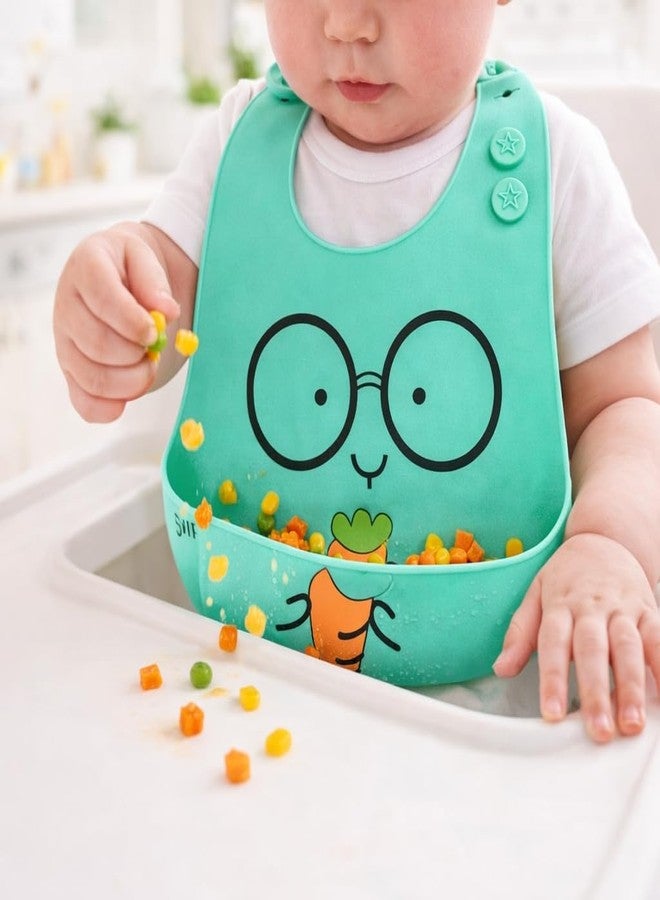 AEREX Silicone Baby Feeding Bib with Food Catcher Pocket | Waterproof & Adjustable Toddler Bib | Soft BPA-Free Washable Weaning Bib for Babies 6 Months to 4 Years (Aqua) - Image 5