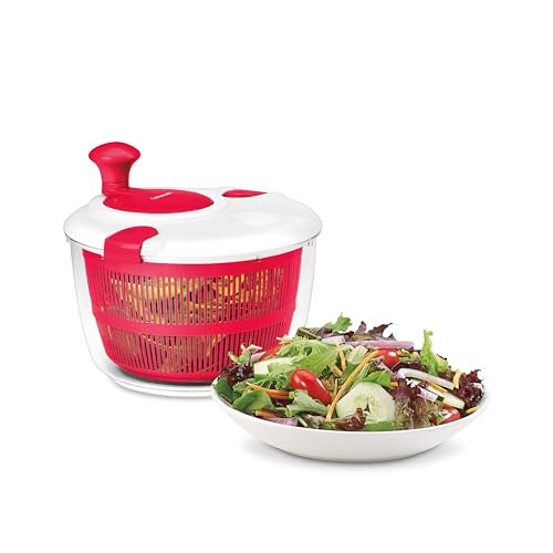 Cuisinart Large Salad Spinner Wash Spin Dry Salad Greens Fruits Vegetables 5qt CTG00SASR Red - Image 3