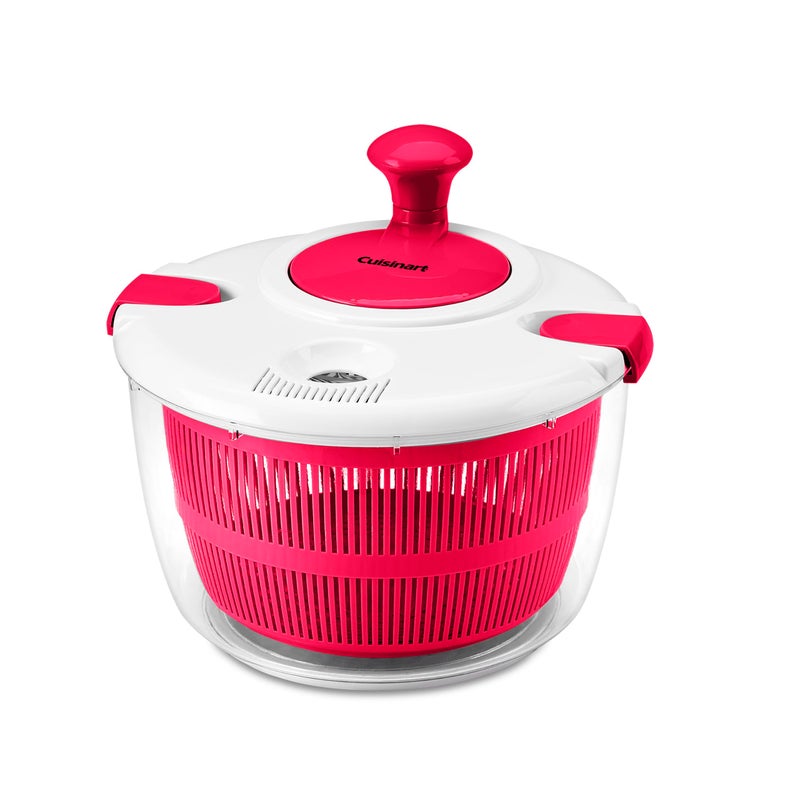 Cuisinart Large Salad Spinner Wash Spin Dry Salad Greens Fruits Vegetables 5qt CTG00SASR Red - Image 2