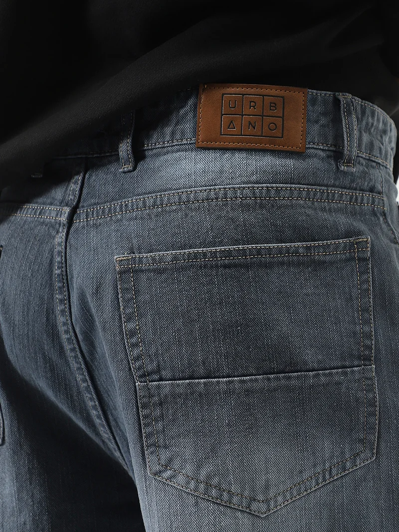 Urbano Fashion  Urbano Fashion Men's Grey Loose Baggy Fit Washed Denim Jeans Non-Stretchable  | Best Price UAE