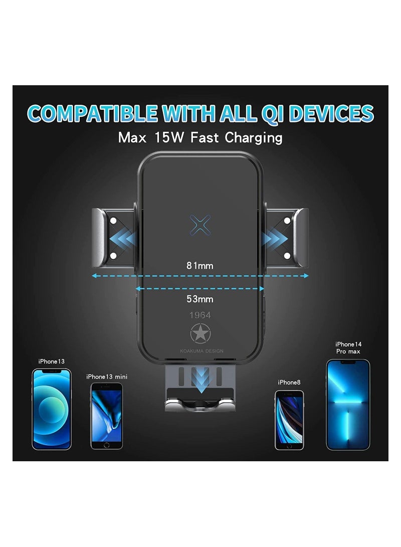 Y&D Sahara Pro Smart Wireless Car Charger, Electromagnetic Sense, Qi 15W Professional Quick Charge, Universal Phone Holder/Mount, All Auto-Models Compatible, for iPhone/Samsung/Google/Xiaomi.  - Image 3