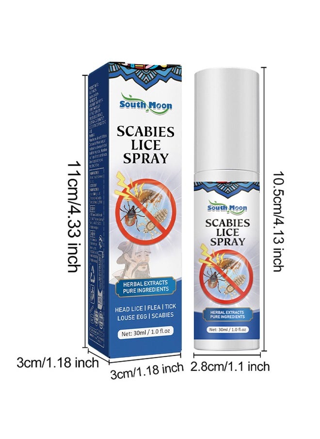 SOUTH MOON - Scabies Lice Spray, Head Care, Deep Pore Cleansing, Head Lice Removal Spray, 30ML/1.0 FL.OZ - Image 1