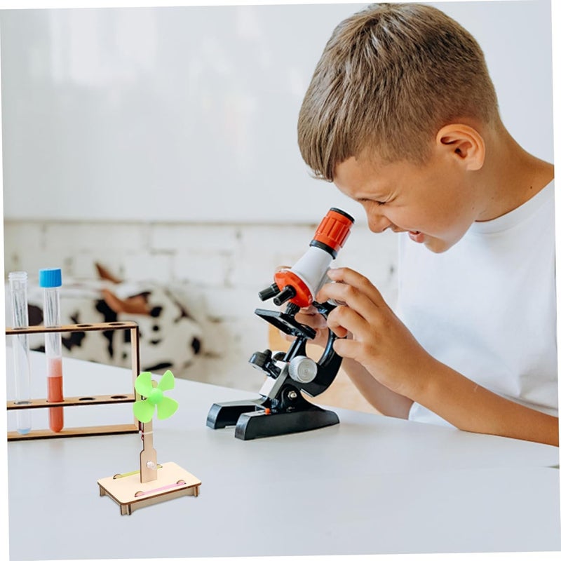 KASTWAVE Windmill Kit for Kids, Wooden Wind Turbine Generator DIY Kit, Mini Teaching Generator, Educational Physics Experiment, Renewable Energy Learning Tool for Children - Image 4