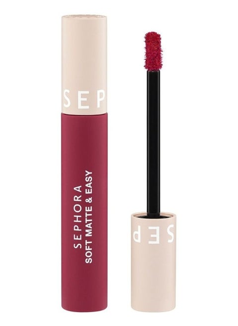 Sephora Collection Soft Matte & Easy - Smooth Matte Lip Color |  6 What's The Matter - Fuchsia Pink | Lightweight, Long-Lasting, Comfortable Wear | 4.5ml
