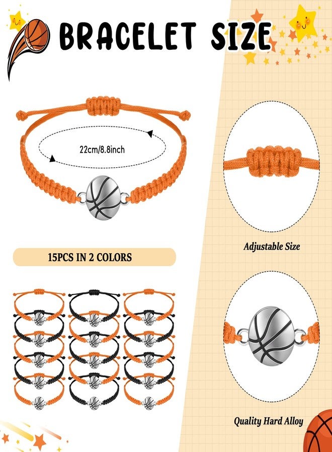 Sabary 30 Pcs Basketball Party Favors Set, 15 Pens 15 Basketball Theme Bracelets Ballpoint Pen Adjustable Bracelet Party Gifts for Team Members - Image 3