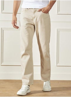 Dennis Lingo Men’s Ecru Relaxed Fit Jeans  - Image 5