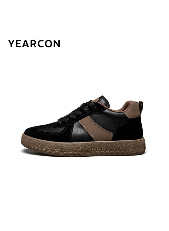YEARCON Yierkang Men's Thick-soled Fashion Casual Training Shoes All-match Casual Board Shoes 96974w Black/brown 42 - Image 4