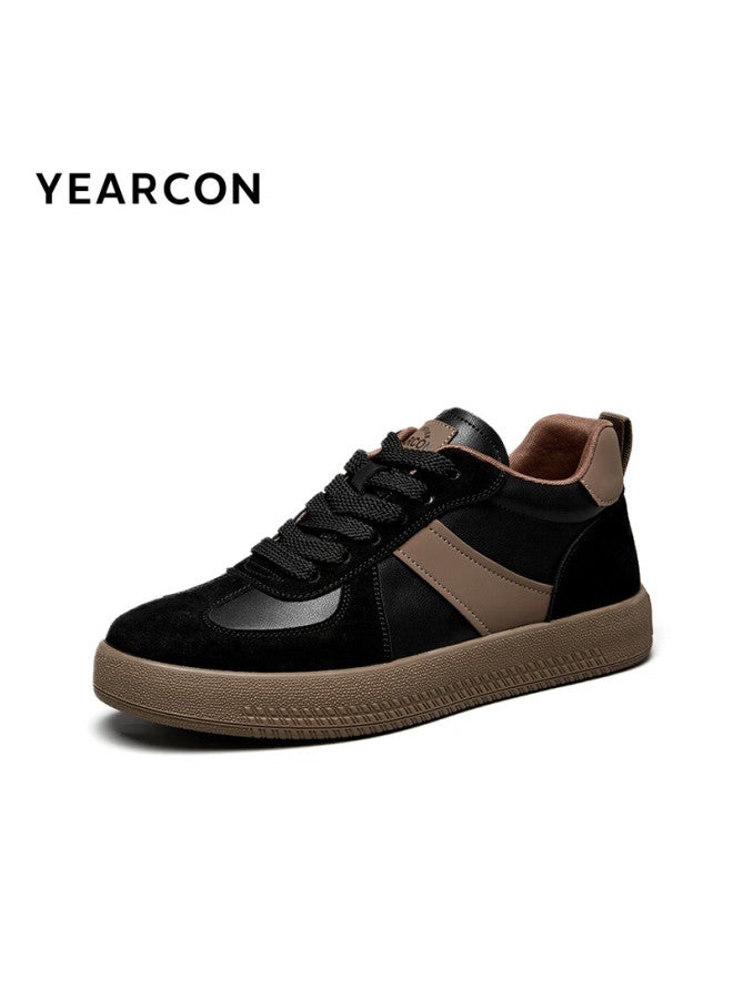 YEARCON Yierkang Men's Thick-soled Fashion Casual Training Shoes All-match Casual Board Shoes 96974w Black/brown 42 - Image 3